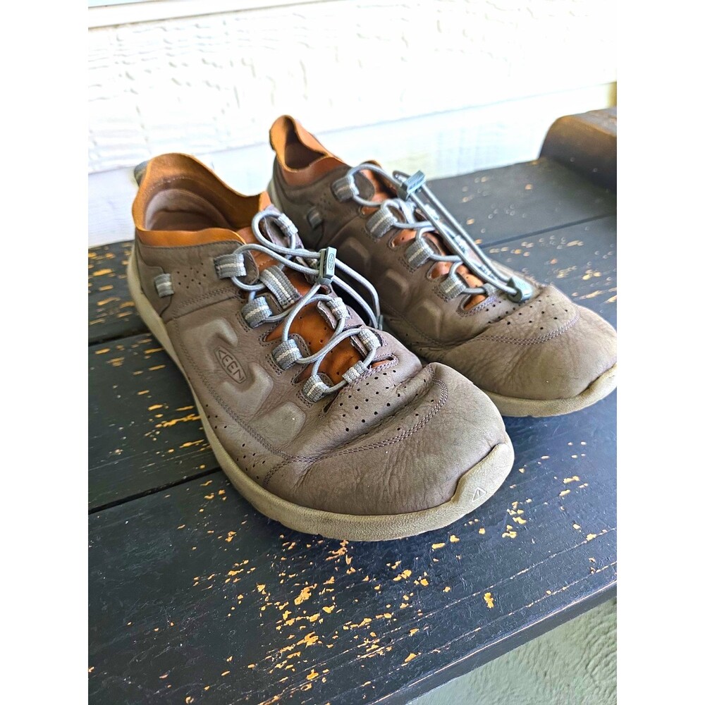 KEEN Men’s Low Top Lace-Up Athletic Sneaker, Gray/Brown Solid 1023142